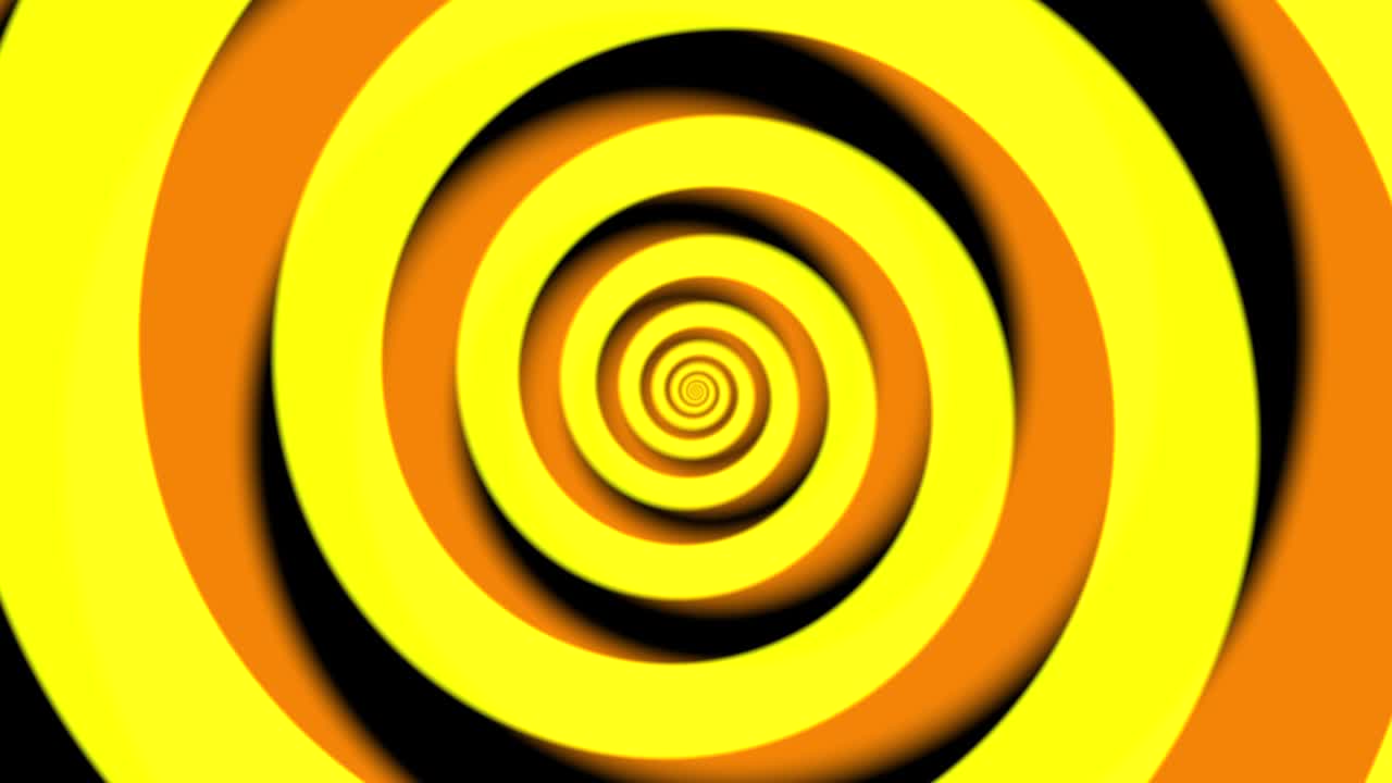 Sfondo animato giallo a spirale, loop continuo, 4K
