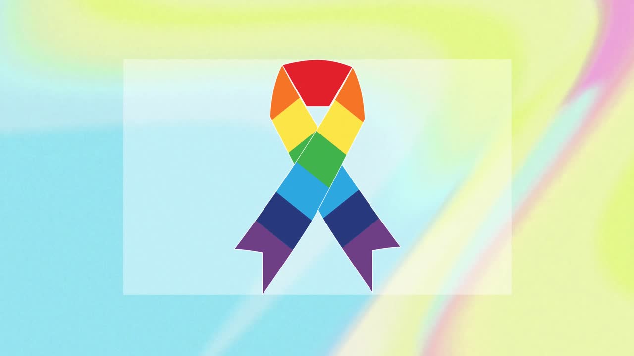 animación de la cinta del arco iris sobre un fondo colorido