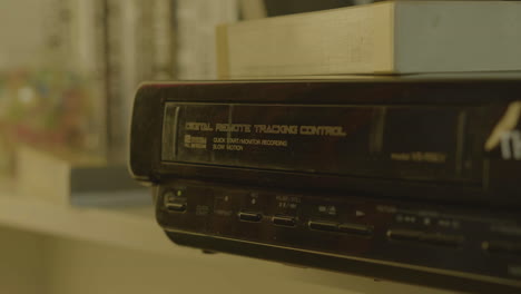 close up view of video vhs device