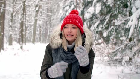 woman looking at view in winter season