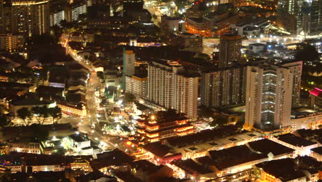 singapore chinatown night aerial view