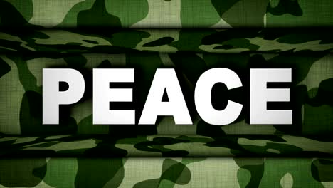 peace text and military gate animation, rendering, background, loop