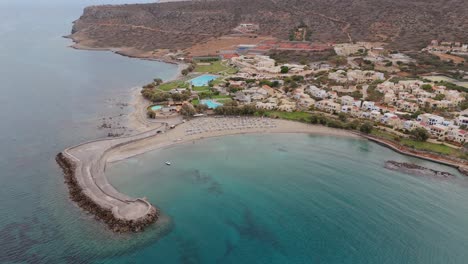 aerial view of a beautiful beach resort in crete, greece