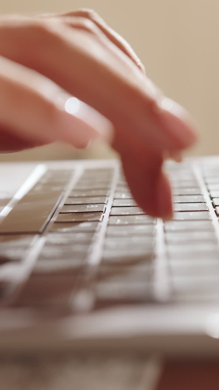 Typing on laptop keyboard