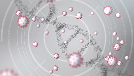 animación de células de macro coronavirus covid-19 que se extienden por el adn