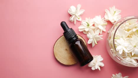 jasmine essential oil and flowers