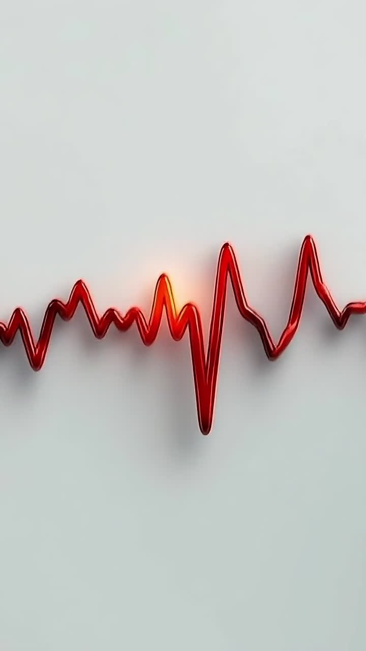 Heartbeat graphic shows love and life. A red heart and heartbeat line create a strong connection to emotions and health, symbolizing life and love.
