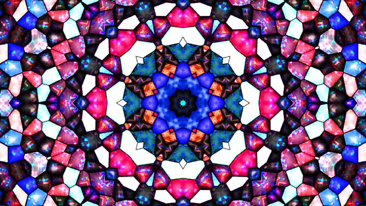 líneas coloridas ondas brillantes forma de flor fondo caleidoscopio resumen