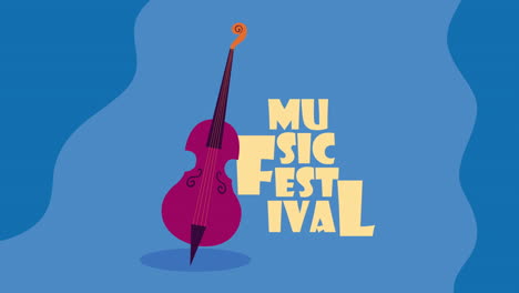 music festival lettering with fiddle animation