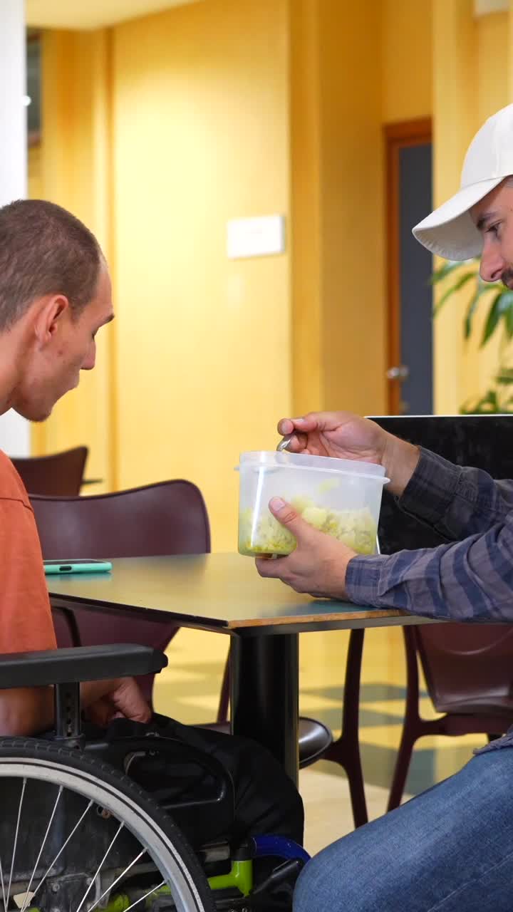Assisted Feeding of an Adult in a Wheelchair