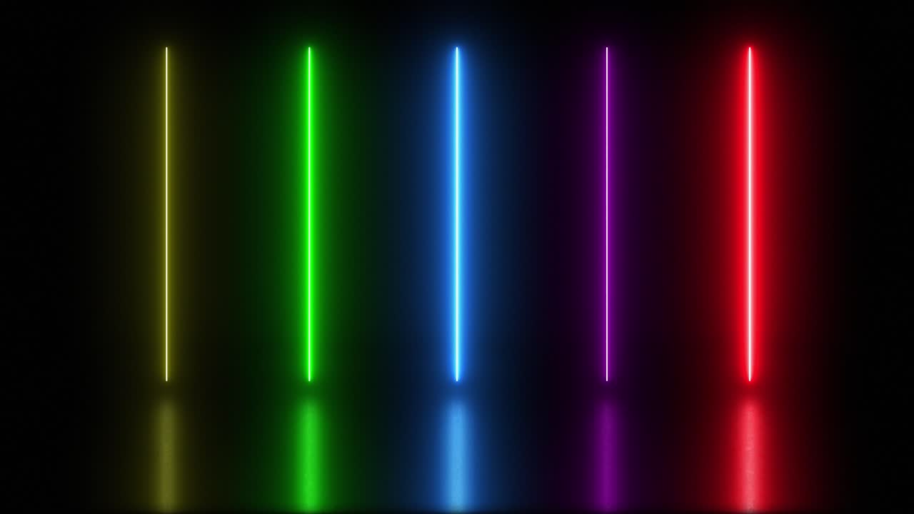 Abstract colorful background with bright neon rays and glowing lines