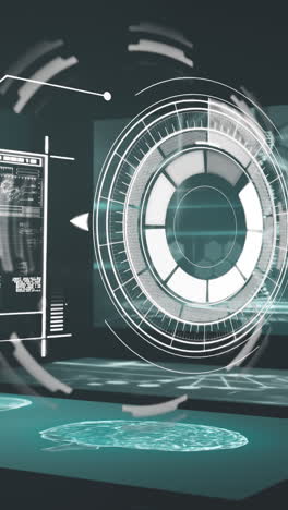 animación del escaneo del alcance y el procesamiento de datos sobre fondo negro