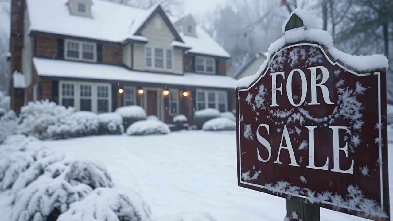 House for sale in winter