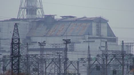 Tilt-up-reveals-the-reactors-after-the-nuclear-disaster-ruins-at-Chernobyl