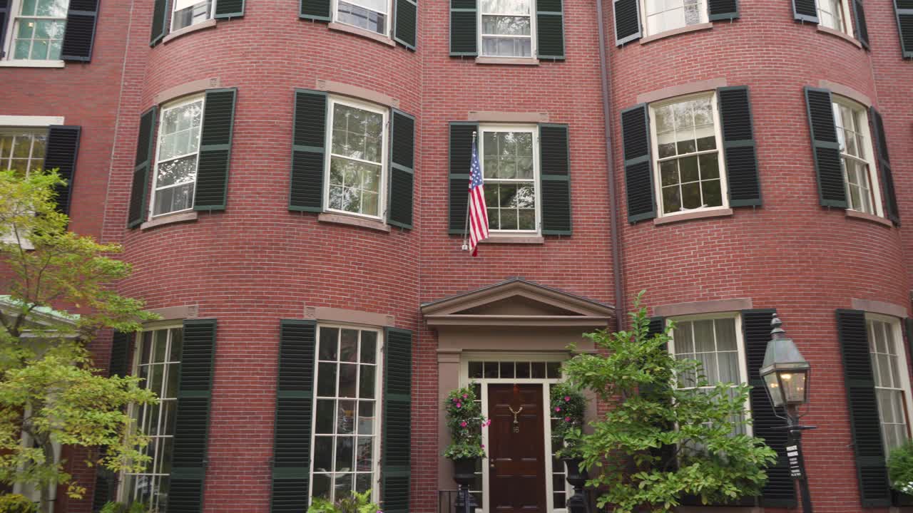 비콘 힐, 보스턴 동네의 느린 패닝 샷