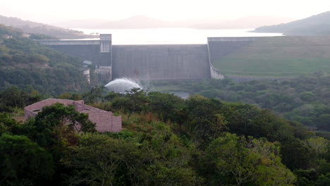 drone reveal to a dam wall in south africa