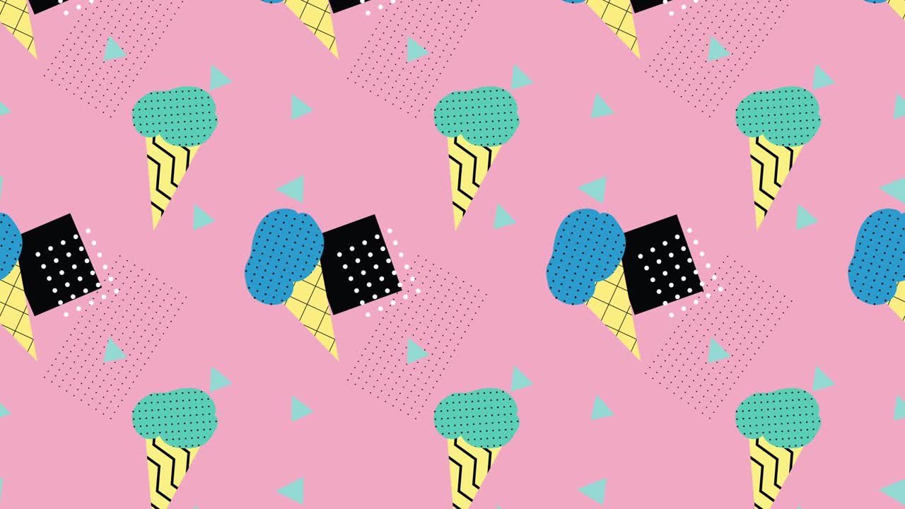 el fondo animado de memphis es rosa.