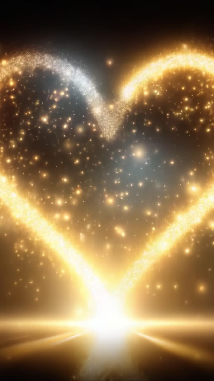 Scintillii di cuore radioso: uno spettacolo mozzafiato di luci scintillanti che formano una forma di cuore, avvolgendo lo spazio con calore e amore in un'atmosfera magica