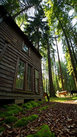 old wooden cabin in a forest