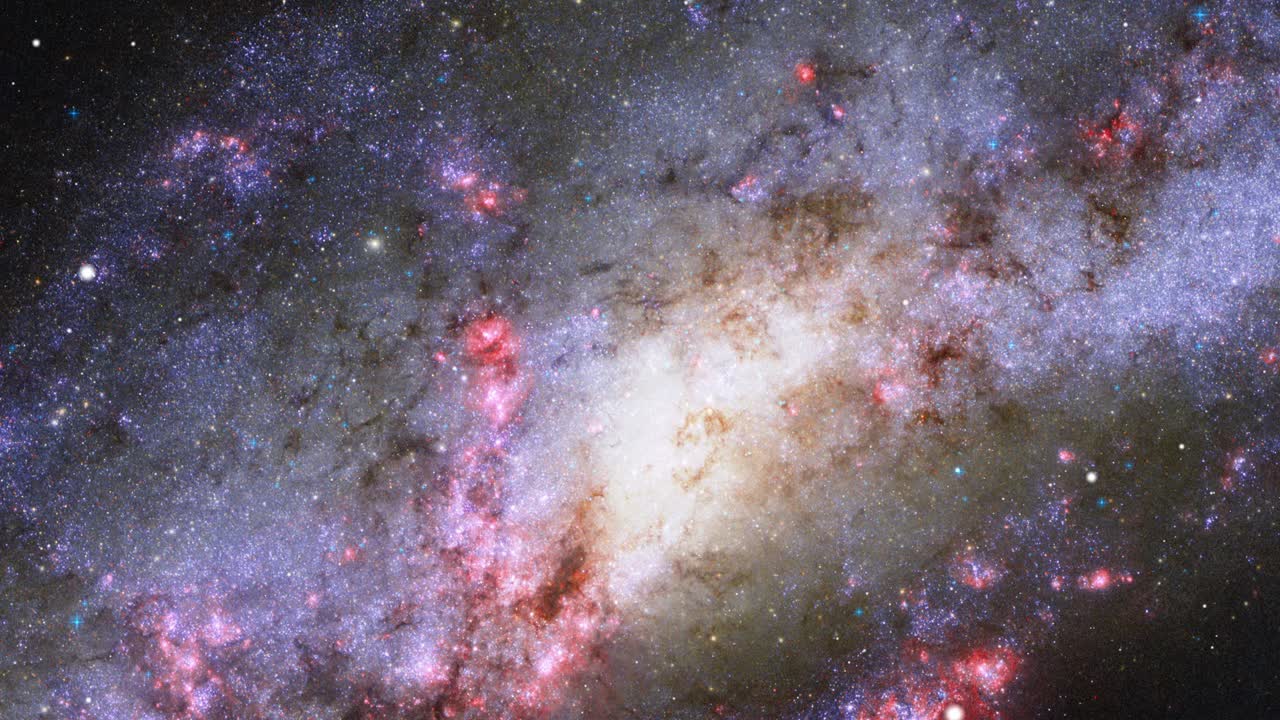 volando a través del espacio pasando estrellas. fondo espacial. nube de gas espacio profundo. miles de millones de estrellas en la galaxia de la vía láctea. nebulosa, partículas de polvo nubes concepto de viaje espacial starfield. bucle sin costuras