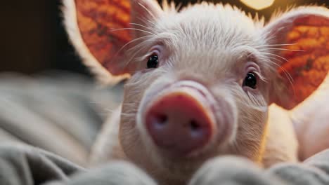 close-up of a baby pig
