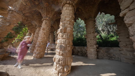 timelapse of the barcelona skyline shot from parc guell.