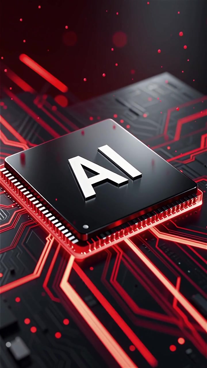Futuristic AI Chip Motherboard Technology Background