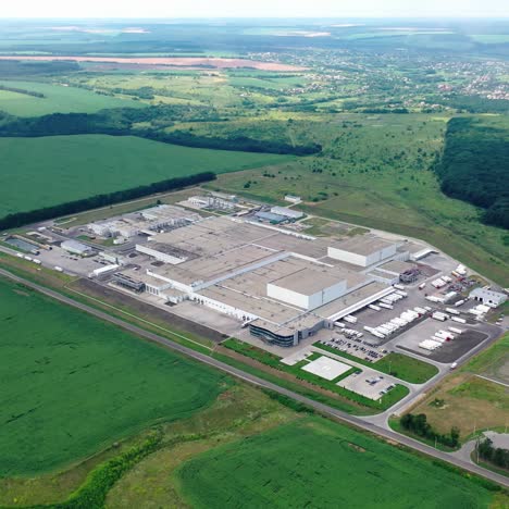 aerial footage of a large industrial complex. production industry