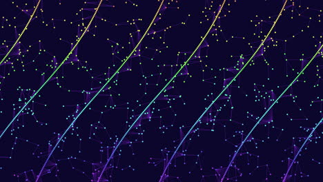 costellazione vibrante disegno a linee colorate di stelle su uno sfondo scuro