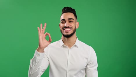 joven empresario mostrando un gesto de ok con la mano