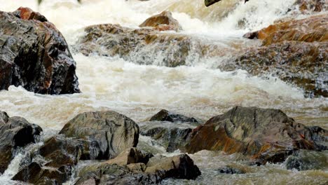 Agua-En-Un-Afluente-En-Brasil-Que-Fluye-Hacia-El-Río---Poco-Profundo-Debido-A-La-Sequía