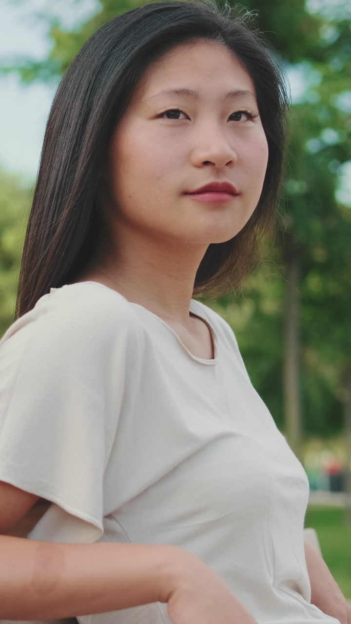 Portrait of an Asian Woman Outdoors
