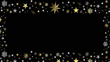 Animation-of-stars-and-copyspace-on-black-background