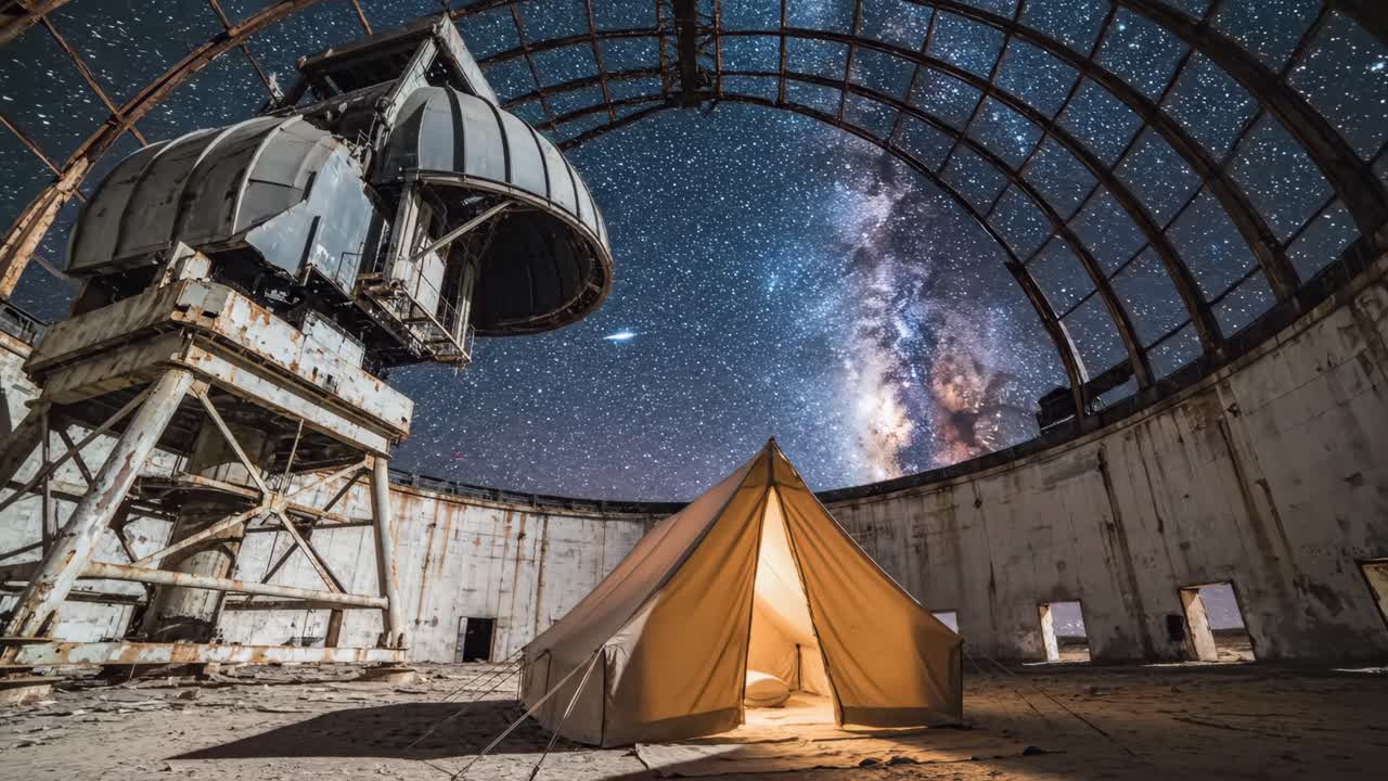Camping Under the Stars in an Abandoned Observatory