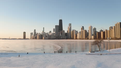 chicago polar vortex aerial view