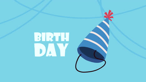 happy birthday celebration lettering animation