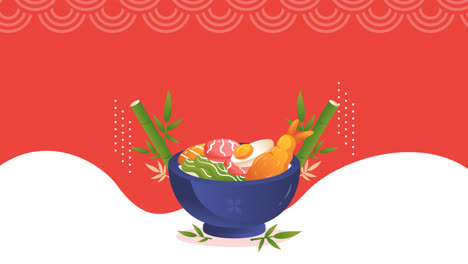 일본 레스토랑의 모션 그래픽 인스타그램 포스트 세트