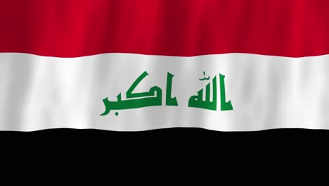 Irak-Flagge-Naher-Osten-Land-Animation-3d-Symbol-Design-Wehend-Im-Wind-Bewegung-National-Patriotismus-Welt-Kultur-Emblem-Banner-Westasien-Rot-Weiß-Schwarz