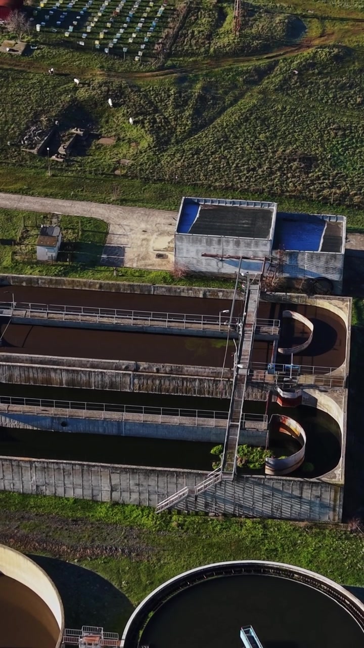 Water treatment facility located in a rural area during the day