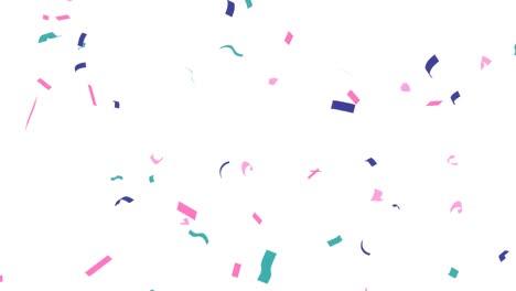 colorful confetti on white background.