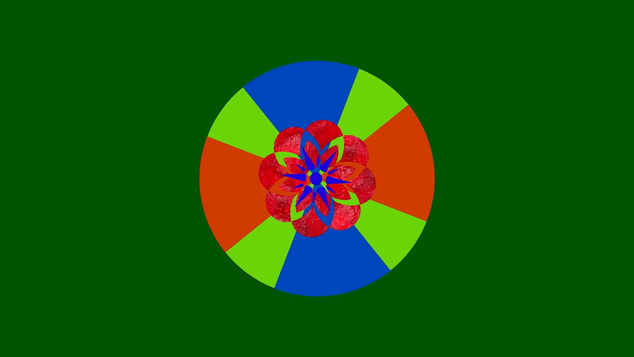 dibujos gráficos que giran en el centro cambiando de color.