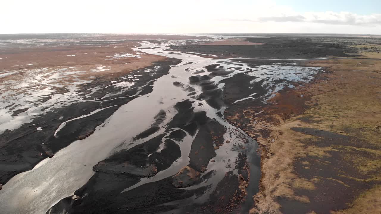 toma aérea de drones de vik en el sur de islandia