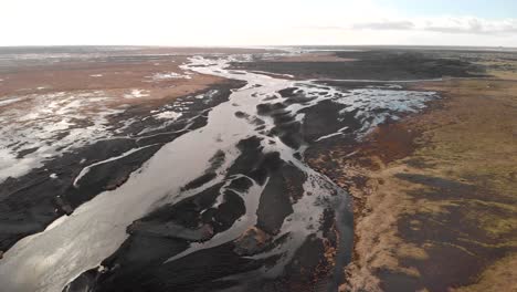 drone aerial shot of vik in southern iceland