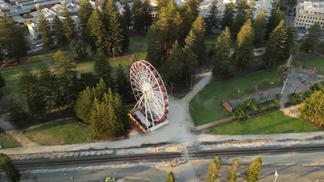 4K-30FPS-Top-Down-View-of-Parish-Wheel-in-Fremantle-City-Perth-Australia---Panning-Shot