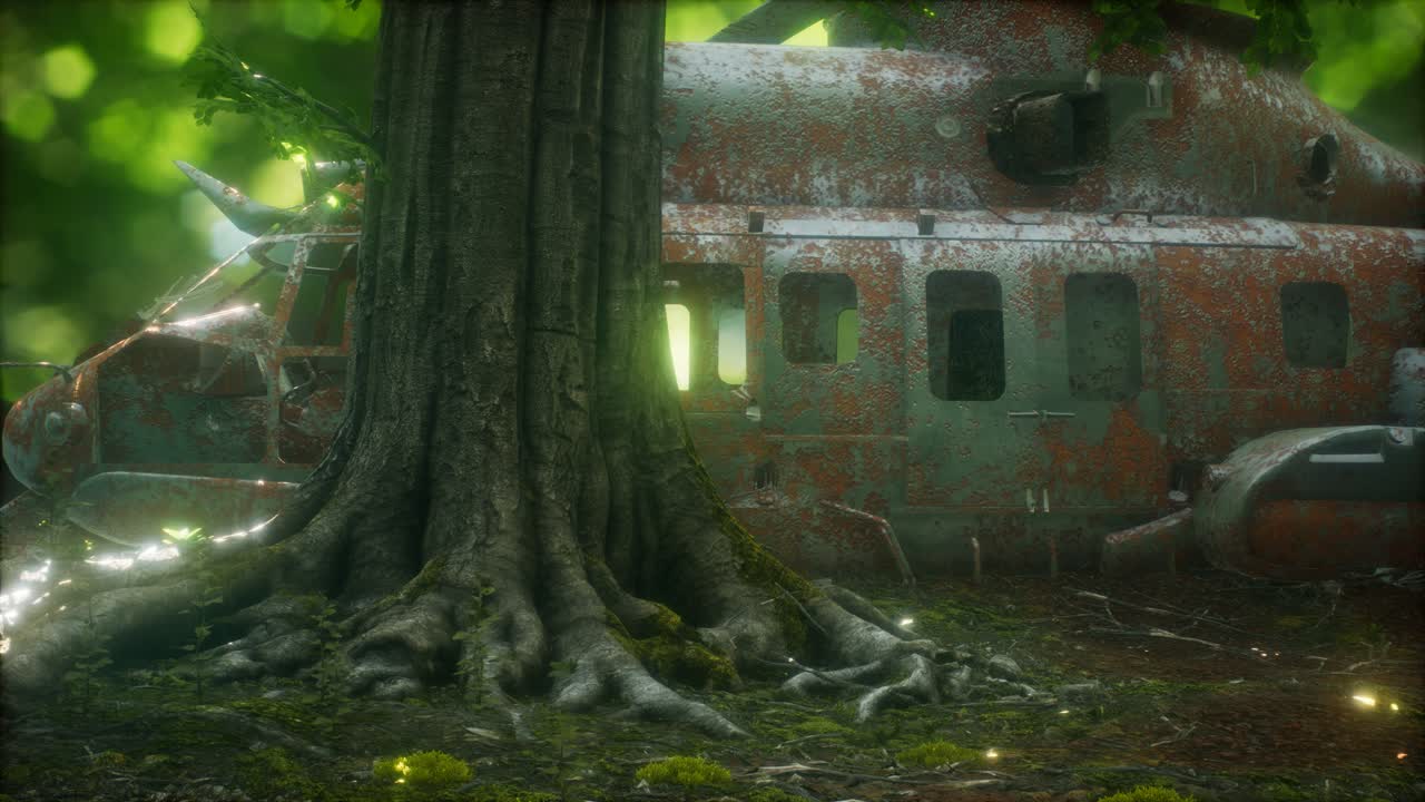 viejo helicóptero militar oxidado