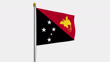 loop video of papua new guinea flag  fluttering in the wind, slow motion video of 4k , with alpha channel