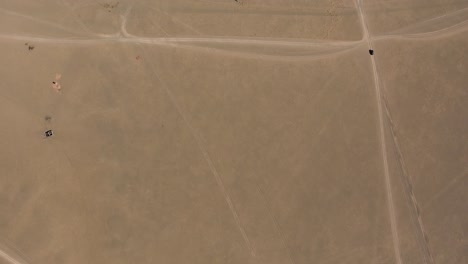 amazing deserted yurts in gobi desert mongolia aerial drone shot