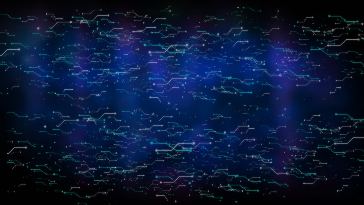 Animation of network of connections on blue background
