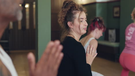 yoga class with diverse group of people