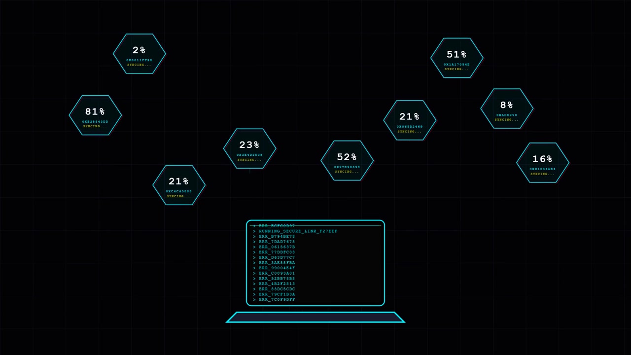 Digitalt grensesnitt som viser databehandling og systemanalyse